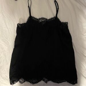 Black Lacy Silk Shirt